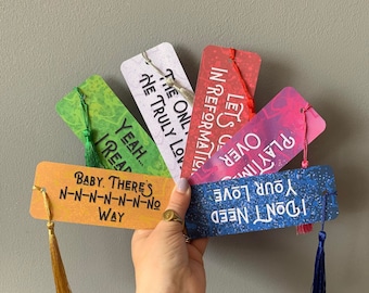 Set Of 6 Six The Musical Quote Song Lyric Bookmarks | Six Queen, No Way, Get Down, All You Wanna Do, I Don't Need Your Love, Henry VIII Wife