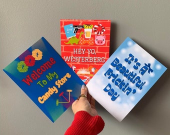 Set di 3 stampe murali con testo della canzone "Heathers The Musical" / Candy Store, regalo per musical, stampe per musical, regalo per musical Stagey