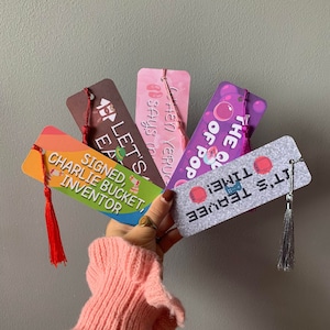 Set Of 5 Charlie And The Chocolate Factory The Musical Quote Song Lyric Bookmarks | Charlie Bucket, Augustus Gloop, Veruca Salt, Mike Teavee