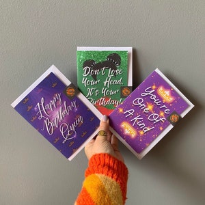 Lot de 3 cartes Six The Musical Quote Lyrics | Six reines, carte d'anniversaire de la reine, ne perdez pas la tête, unique en son genre sans catégorie, Anne Boleyn