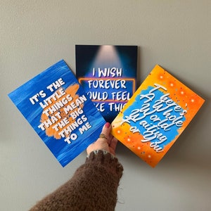 Set Of 3 The Little Big Things TLBT Musical Quote Song Lyric Wall Art Prints | Henry Fraser Artist, Soho Place Theatre, Musical Theatre Gift