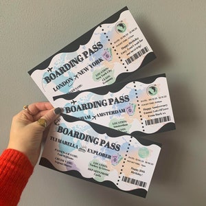 Personalisierte Bordkarte | Surprise Holiday Reveal, Überraschungsreisegeschenk, Überraschungsurlaub, gefälschtes Flugzeugticket, Flugticket