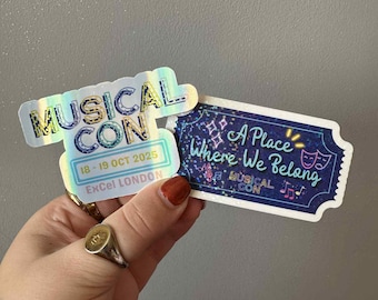 MusicalCon 2025 Holographic Glitter Vinyl Stickers | Musical Con, Musical Theatre Gift, Stagey Gift, Musical Theatre Sticker, West End Show