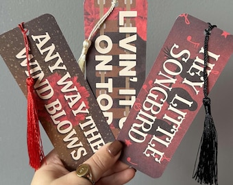 Set Of 3 Hadestown Musical Quote Song Lyrics Bookmarks | Livin' It Up on Top, Hey, Little Songbird, Musical Theatre Bookmarks, Musical Merch