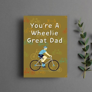Wheelie Great Dad Lustiges Fahrrad Wortspiel Vatertagskarte | Radfahren Vatertagskarte, Fahrrad Vatertagskarte, Dumme Radfahren Dad Geburtstagskarte