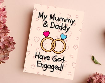 Mummy And Daddy Engagement Card | Engagement Card From Child, Engagement Card From Daughter, Engagement Card From Son, On Your Engagement