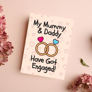 Mummy And Daddy Engagement Card Engagement Card From Child, Engagement Card From Daughter, Engagement Card From Son, On Your Engagement image 1