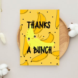 Danke A Bunch Lustiges Wortspiel Dankeschön Karte | Danke so viel Karte, Dankeschön-Karte, Danke-Geschenk, Lehrer-Dankeschön-Karte, süße Bananen-Wortspiel-Karte