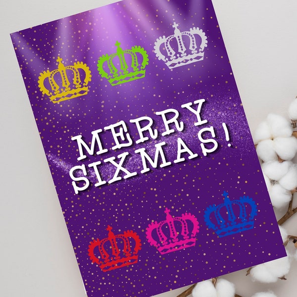 Six The Musical Christmas Card | Musical Theatre Christmas Card, Musical Christmas Gift, Six Musical Card, Six Gift, Musical Theatre Card