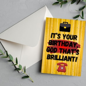 d'anniversaire avec citation lyrique de chanson d'opération Mincemeat | Dieu c'est brillant, carte de théâtre musical, carte de comédies musicales, cadeau de scène, Fortune Theatre