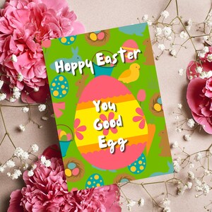 Hoppy Easter You Good Egg Wortspiel Karte | Frohe Ostern Karte, Ostereier Wortspiel Karte, Lustige Osterkarte, Dumme Osterkarte, Ostern Grußkarten