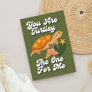 Turtle Pun The One Love Card | Animal Pun Valentines Day Card, Cute Anniversary Card, Punny Turtle Card, Cute Turtle Card, Turtle Lover Gift