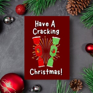 Have A Cracking Christmas Cracker Christmas Card | Cracker Pun, Christmas Pun Card, Funny Christmas Card, Novelty Christmas Card, Merry Xmas