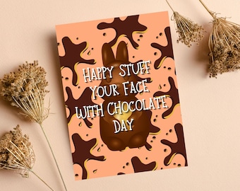 Funny Easter Chocolate Bunny Card | Hilarious Easter Rabbit Card, Funny Easter Card, Silly Easter Card, Rude Easter Card, Joke Easter Card