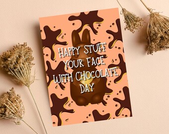 Grappige Paaschocolade Bunny Card | Hilarische Paaskonijn kaart, grappige paaskaart, dwaze paaskaart, onbeleefde paaskaart, grap paaskaart