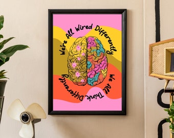Neurodiversity Quote Wall Art Print | Autism Gift, ADHD Gift, Autistic Gift, Disability Awareness, Therapist Office Decor, Counsellor Decor