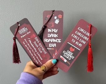 Conjunto de 3 marcadores de romance sombrio | Era do Romance Sombrio, Clube do Livro de Romance Sombrio, Leitor de Romance Picante, Garotas Moralmente Cinzentas, Amante de Avisos de Gatilho