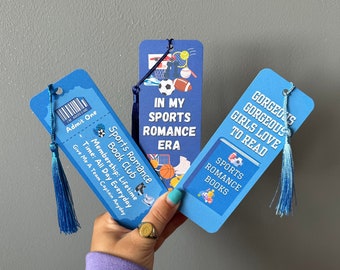 Set Of 3 Sports Romance Bookmarks | Sports Romance Era, Sports Romance Book Club, Bookmark Ticket, Ice Hockey Romance Books, Booktok Merch