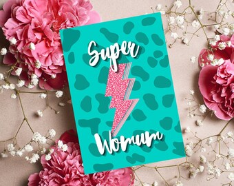 Carte Super Womum Cute Pun Mum | Super Woman, Super Mum Card, Cute Mum Birthday Card, Sweet Mother’s Day Card, Punny Mum Card, Best Mum Ever