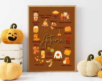 Herbst Herbst Favoriten Wand Kunst Druck | Herbst Vibes, Herbst Vibes, Kürbis Wohnkultur, Herbst Wohnkultur, Herbst Wand Dekor, Herbst Wohnkultur