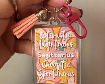 Sagittarius Star Sign Zodiac Astrology Keyring Keychain Bag Charm Accessory | Sagittarius Keyring, Sagittarius Keychain, Astrology Gift