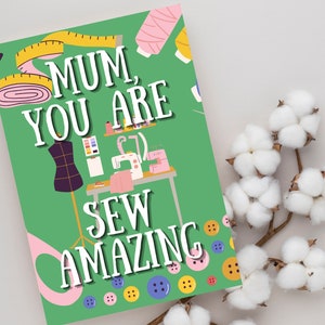 Mama Sie sind nähen erstaunliche lustige Wortspiel-Karte | Karte nähen, nähen Wortspiel, lustige Muttertagskarte, lustige Mama Geburtstagskarte, Mamakarte, Geschenk zum Nähen