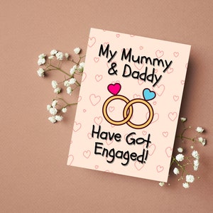 Mummy And Daddy Engagement Card Engagement Card From Child, Engagement Card From Daughter, Engagement Card From Son, On Your Engagement image 4