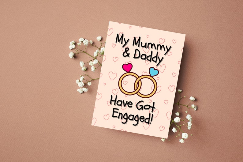 Mummy And Daddy Engagement Card Engagement Card From Child, Engagement Card From Daughter, Engagement Card From Son, On Your Engagement image 4