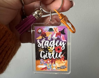 Stagey Girlie Keyring Keychain Bag Charm Accessory | Stagey Gift, Musical Theatre Gift, Theatre Lover Gift, Theatre Fan Gift, Musicals Fan
