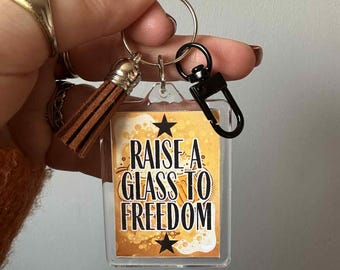 Mihamilton Musik-Schlüsselanhänger Taschenanhänger Accessoire | Heben Sie Ein Glas Auf Freiheit, Victoria Palace Theater, Broadway Musical, West End Musical