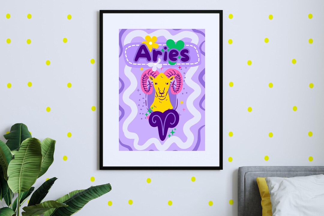 Aries Star Sign Zodiac Astrology Wall Art Print | Aries Woman, Aries ...