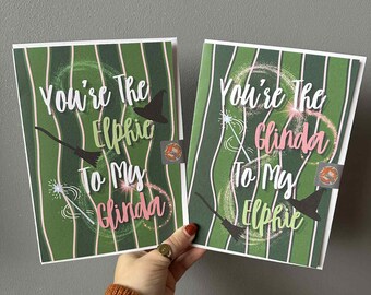 Wicked The Musical Best Friend Birthday Card | Elphaba Thropp, Glinda Upland, For Good, Wicked Movie, Cute Pun Galentine's Card, Sister Bday