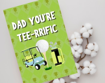 Papà sei Tee-rrific Golf Pun Card / Funny Pun Father's Day Card, Funny Dad Birthday Card, Golf Dad Card, Funny Dad Card, Card For Golfer