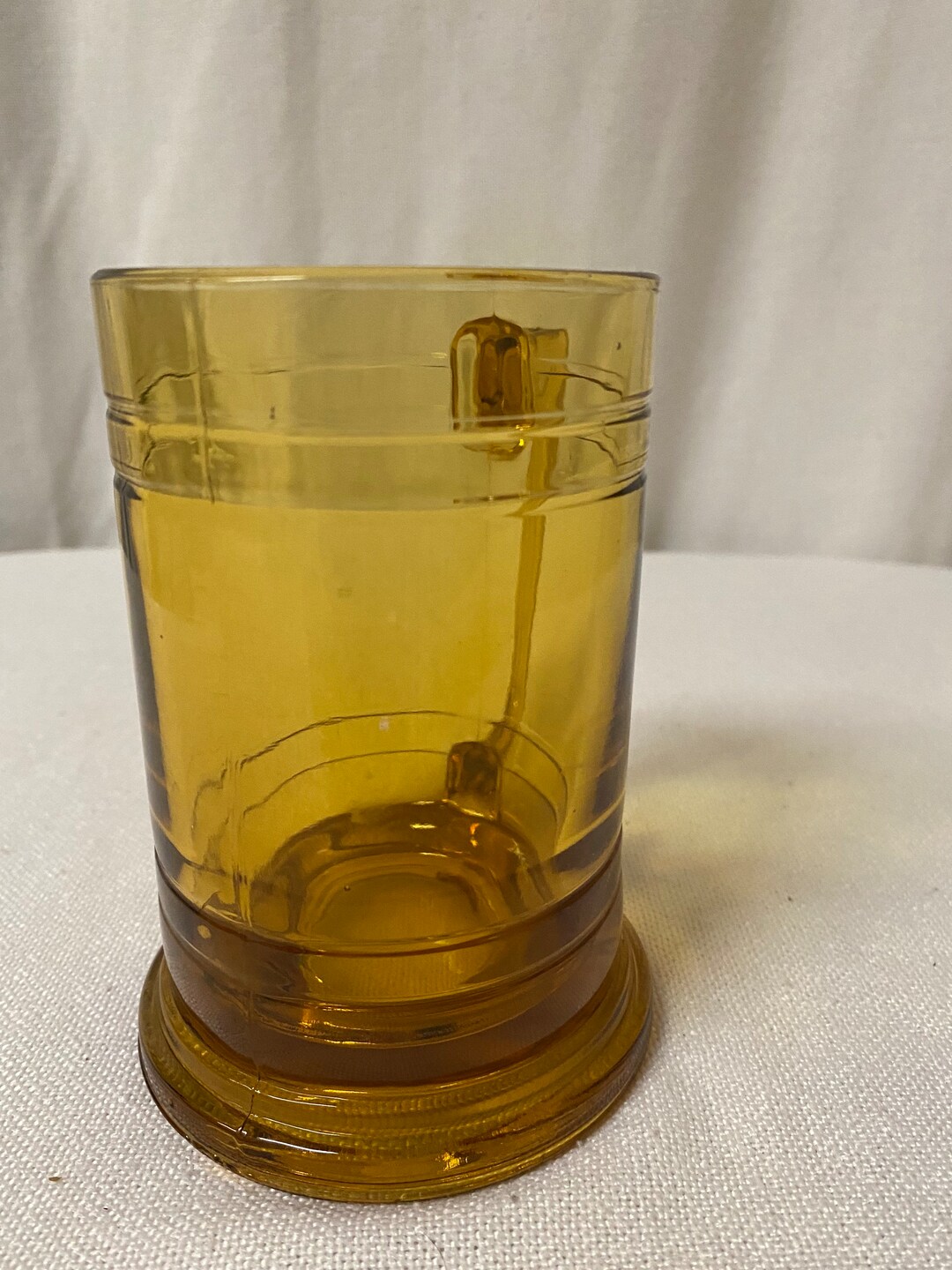 Vintage Amber Beer Mug/stein Heavy Amber Beer Mug D Handle Etsy