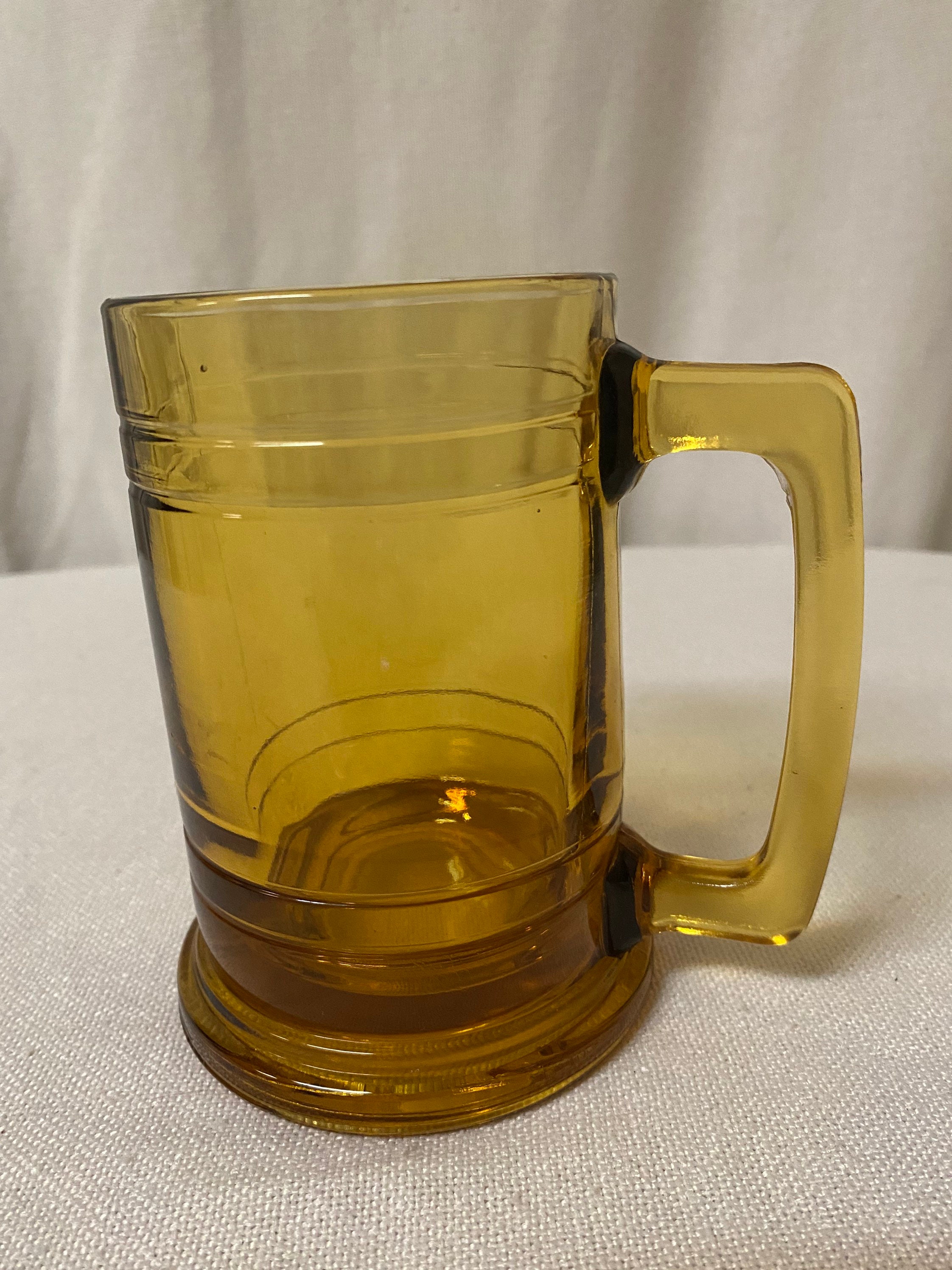 Vintage Amber Beer Mug/stein Heavy Amber Beer Mug D Handle Etsy