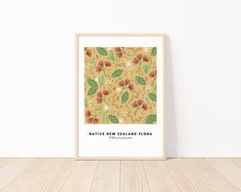 Inheemse Nieuw-Zeelandse Flora digitale print