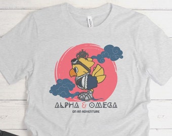 FFXIV Alpha Omega Shirt | Final Fantasy XIV | Alpha and Omega | Cute Chocobo | Shirt for Gamer | Gift for Gamer | Unisex Graphic Tee