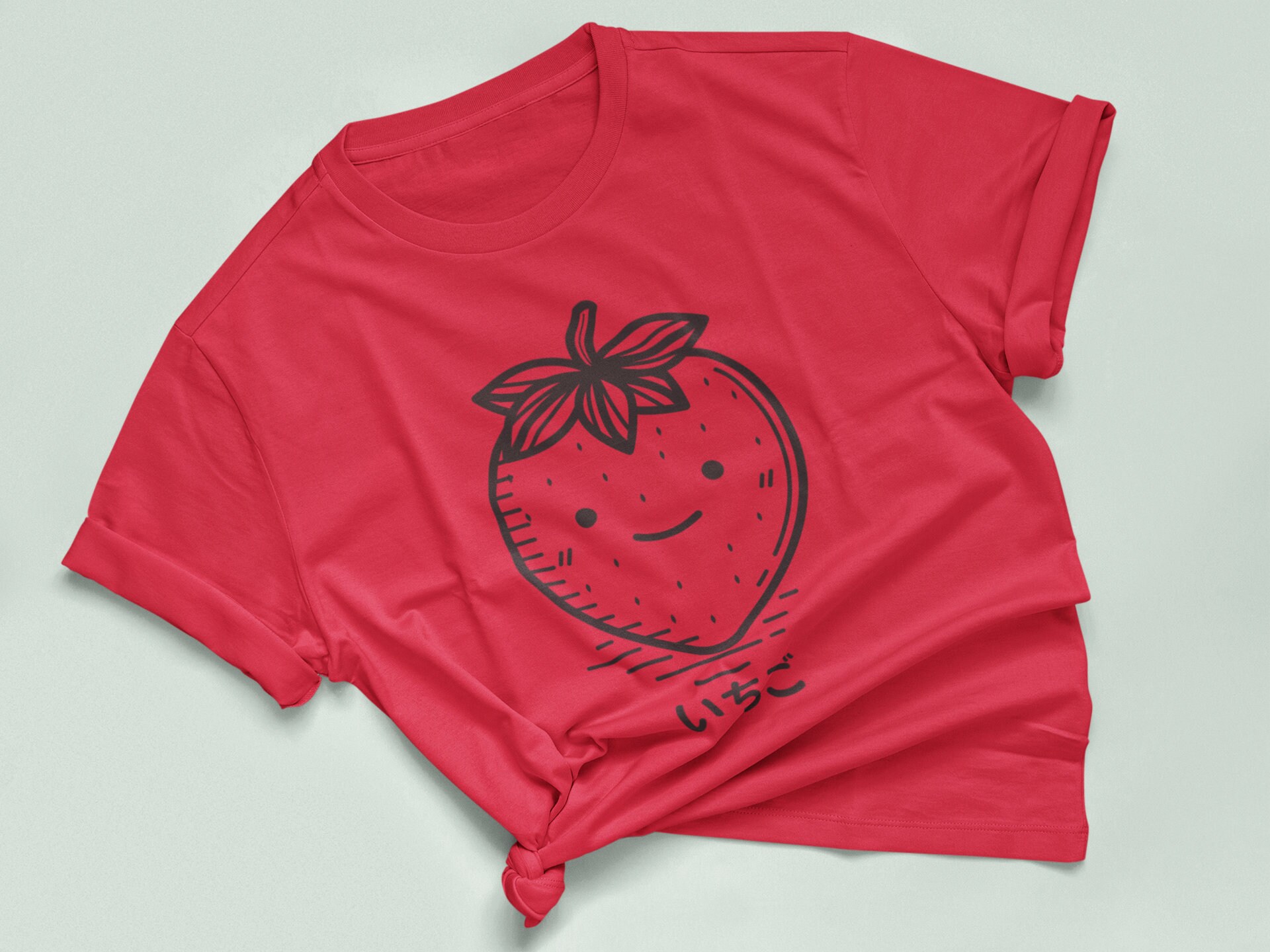 Strawberry T-shirt Red Shirt in Japanese Cute Kawaii - Etsy