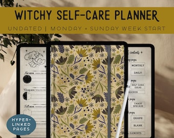 Witchy Self Care Digital Life Planner Undated Hyperlinked iPad Tablet ...