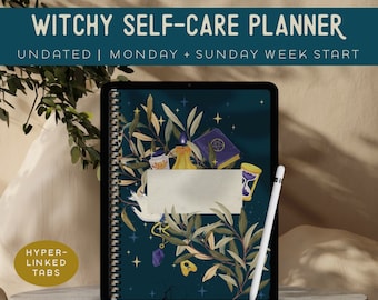 Witchy Self-Care digitaler Lebensplaner | Undatierter Hyperlink | iPad Tablet Planer für Goodnotes Notability | Hexenpflege Notizbuch