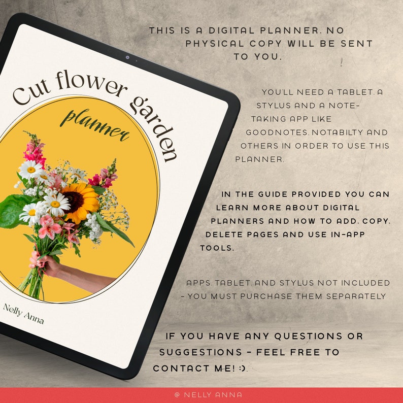 Cut Flower Garden Planner for Small Business iPad Tablet Gardening