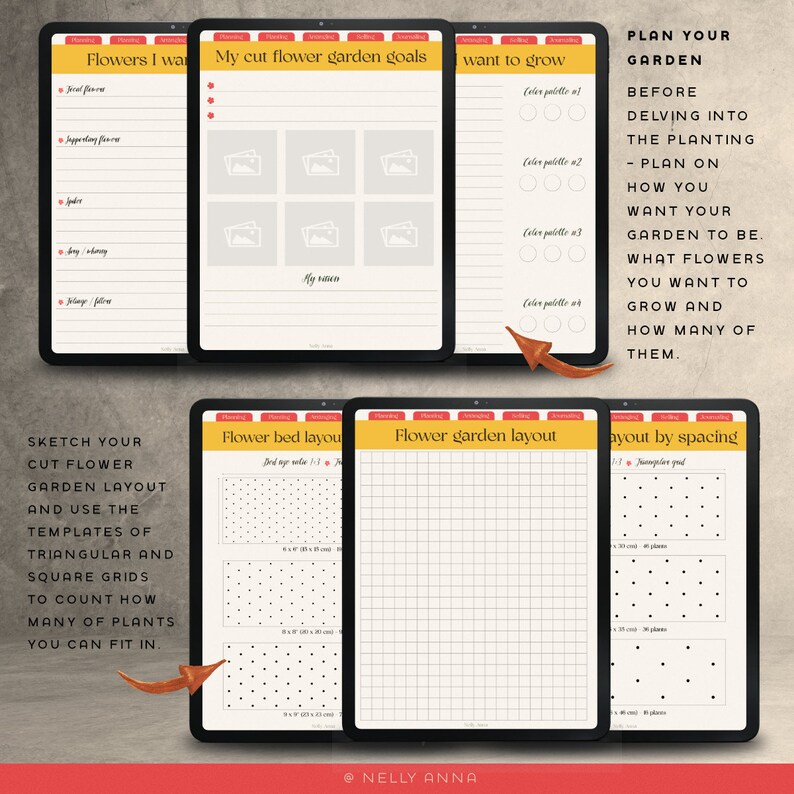 Cut Flower Garden Planner for Small Business iPad Tablet Gardening