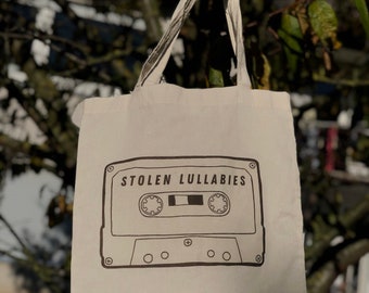 Stolen Lullabies Handmade Inspired Tote Bag | Record Vintage Player |