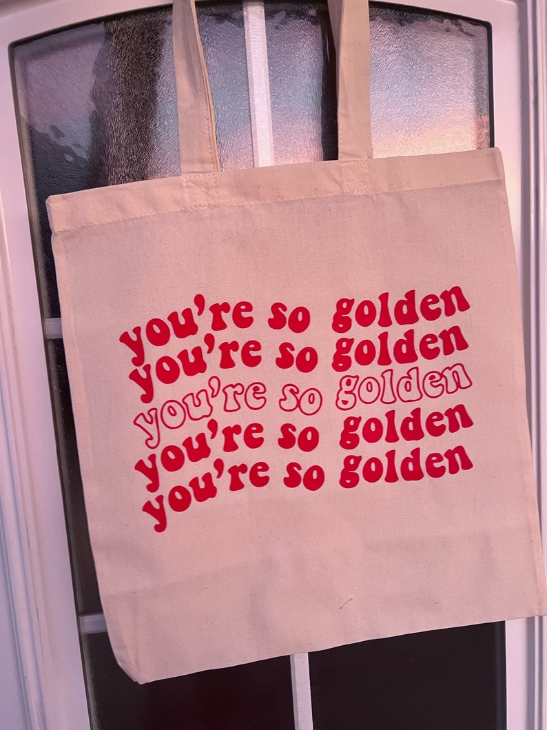 Tote bag aesthetic golden trendy affirmations Bild 4