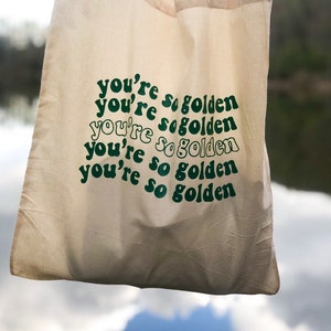 Tote bag aesthetic golden trendy affirmations image 2