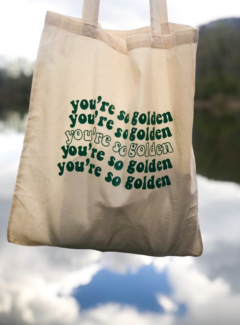 Tote bag aesthetic golden trendy affirmations image 2