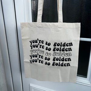 Tote bag aesthetic golden trendy affirmations Schwarz