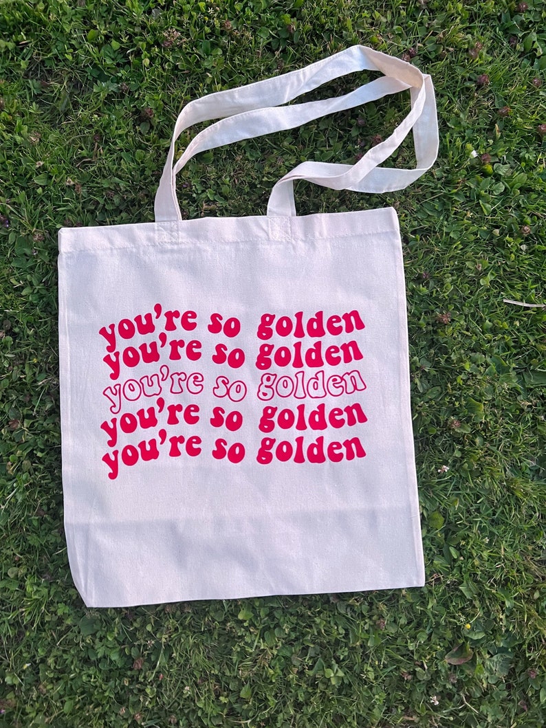 Tote bag aesthetic golden trendy affirmations Rot
