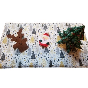 Mini carpet to sing Christmas nursery rhymes, play stories - Finger puppets - Christmas theme