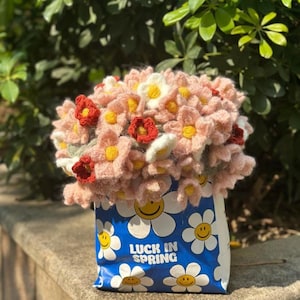 Newest Crochet Bouquet Blanket, Crochet Flower Bouquet Blanket, Soft Blanket, Mother’s Day Gift, Valentine’s Day Gift, Birthday Gift